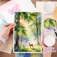 60 Sets 5×7 Inch 140lb 300gsm Blank Watercolor Cards With Envelopes Cotton