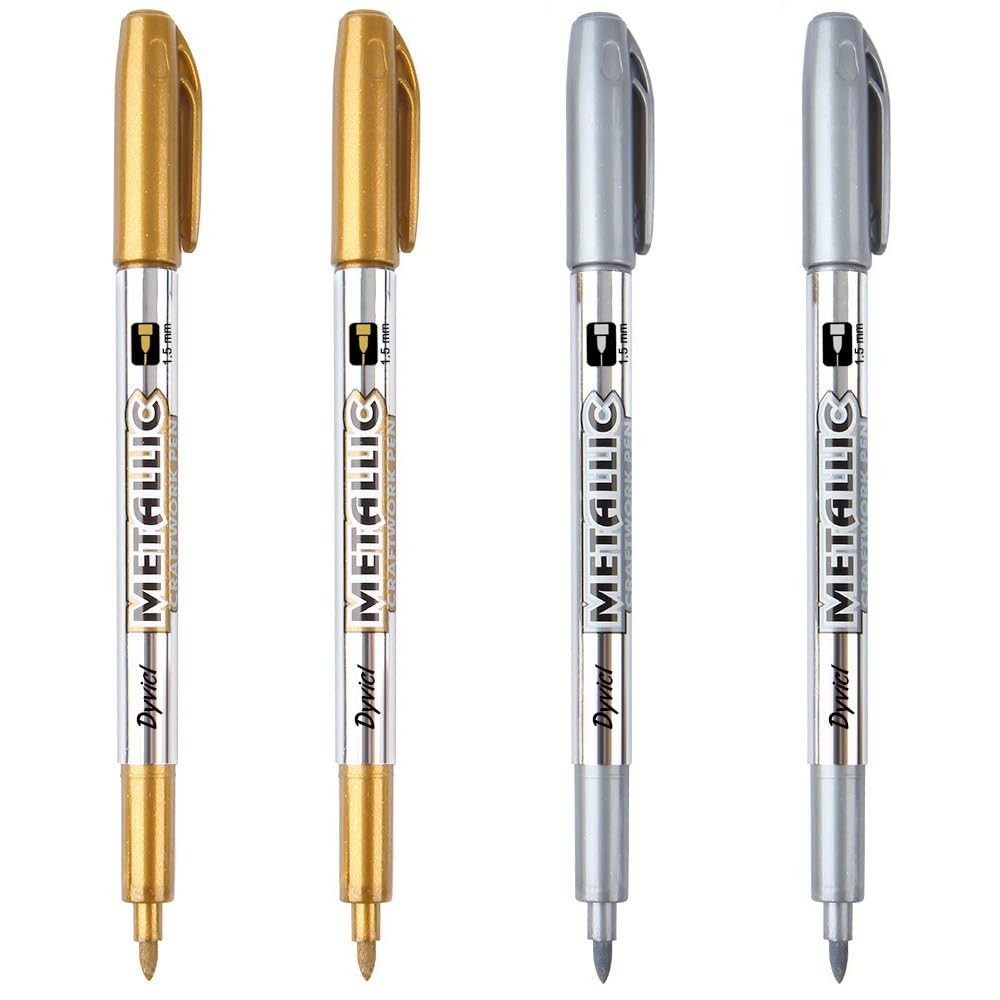 Metallic Markers Pens – Silver and Gold Paint Pens for Black Paper, Glass, Ro