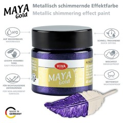 Maya Gold (Violet) 1.52 Fl Oz – Shiny metallic acrylic paint for creative wor…