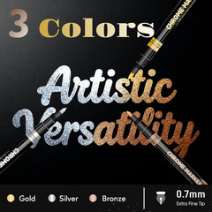 3Pcs Liquid Chrome Paint Markers – Mirror Metallic Silver Permanent Pens