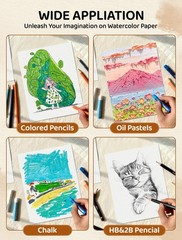 30 Sheets Watercolor Paper 8.5 x 11, Cold Press x 11 IN, 30