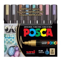 POSCA PC-5M Paint Marker Set (Set of 8 Metallic Colors)
