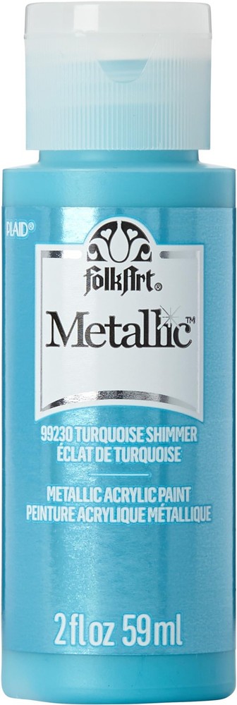 Turquoise Shimmer Paint 2 Fl Oz Pack Of 1 Bright Metallic Durable Finish