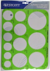 Westcott T-826 Jumbo Circles Template, Plastic Shape Template Tool,