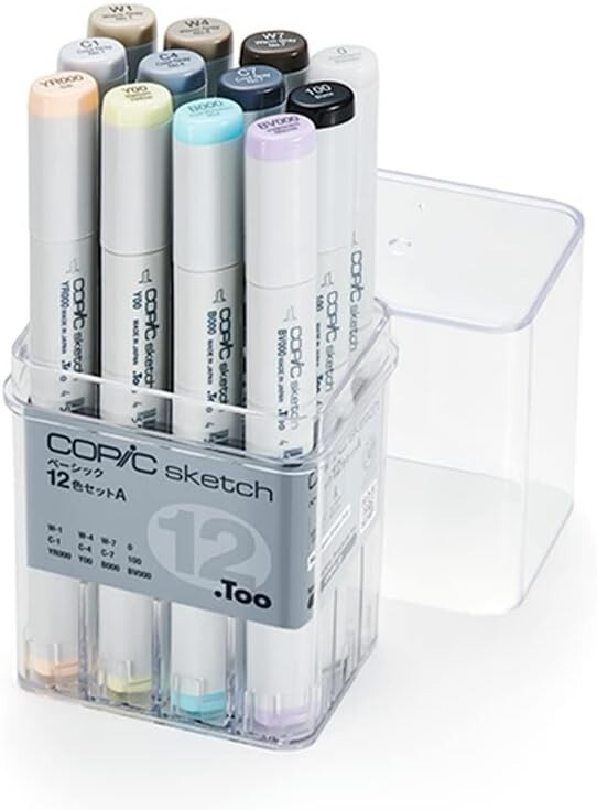 Copic Too Sketch Basic 12-Color Set A/B/C – Illustration Markers / Marker Pens
