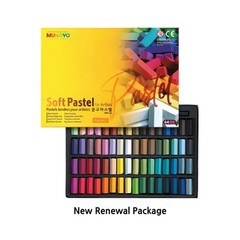 Mungyo Non Toxic Square Chalk, Soft Pastel, 64 Pack, Assorted Colors (B441R07…