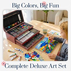 194 Piece Deluxe Art Set, Painting Drawing Art Supplies with 4 Drawing Pads, …