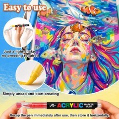 360 Colors Acrylic Paint Markers with a storage box, Soft Brush Tip Acrylic M…