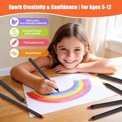 Art Supplies Teen Girl Boys Gifts Trendy Stuff, 12 Colored Rainbow Pencils, Stoc