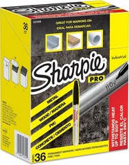 New Industrial Permanent Markers 12/36 Count Black Fine Tip Heat Resist’