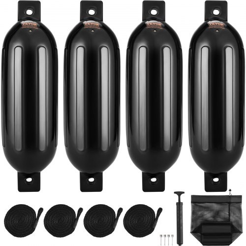Boat Fenders, 8.5″ x 26″ Boat Bumpers for Docking, Inflatable Ribbed Fender …