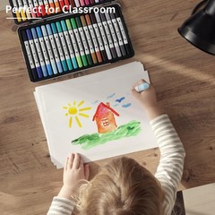 Alcohol Markers, 40 Colors Alcohol Markers Set with Metal Box for Artists, Ad…