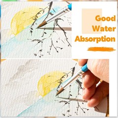 50 Sheets Watercolor Paper Bulk, 8 Sizes White 140 Lb/300 GSM Cold Press Water