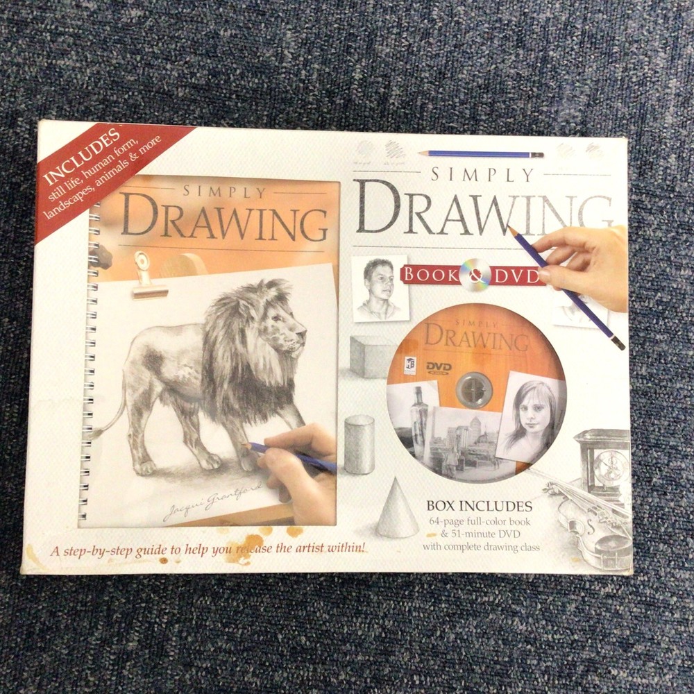Simply Drawing Book & DVD New Old Stock In Box Artist Guide Landscape, Animals