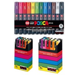 Uni Posca Paint Marker Set Extra Fine Medium 12 15 Assorted Colors Water Based