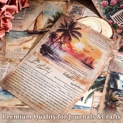 icceemee 160 Sheets Vintage Retro Scrapbook Paper, Junk