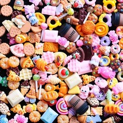 3D Mix Assorted Color Nail Charms Acrylic Multi Cute Nail Art Cartoon Candy