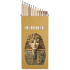 12 x ‘Egyptian Pharaoh Front View’ Long Colour Pencils (PE00072127)