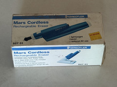 Staedtler Mars Cordless Rechargeable Electric Eraser 527 01 Holder & Box Tested