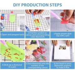 Pink Diary Diamond Painting Kits for Adults, 5D Diamond Art Painting by Numbers