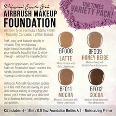 Belloccio TAN Airbrush Makeup FOUNDATION SET Skin Shade Tone Face Cosmetic Kit