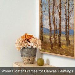 CANFRAVAS 20×24 Solid Wood Canvas Floater Frame Light Brown for 0.6″-0.8″ Depth
