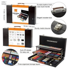 181-Piece Mixed Media Art Set in Wooden Case for Drawing Sketching Painting, …