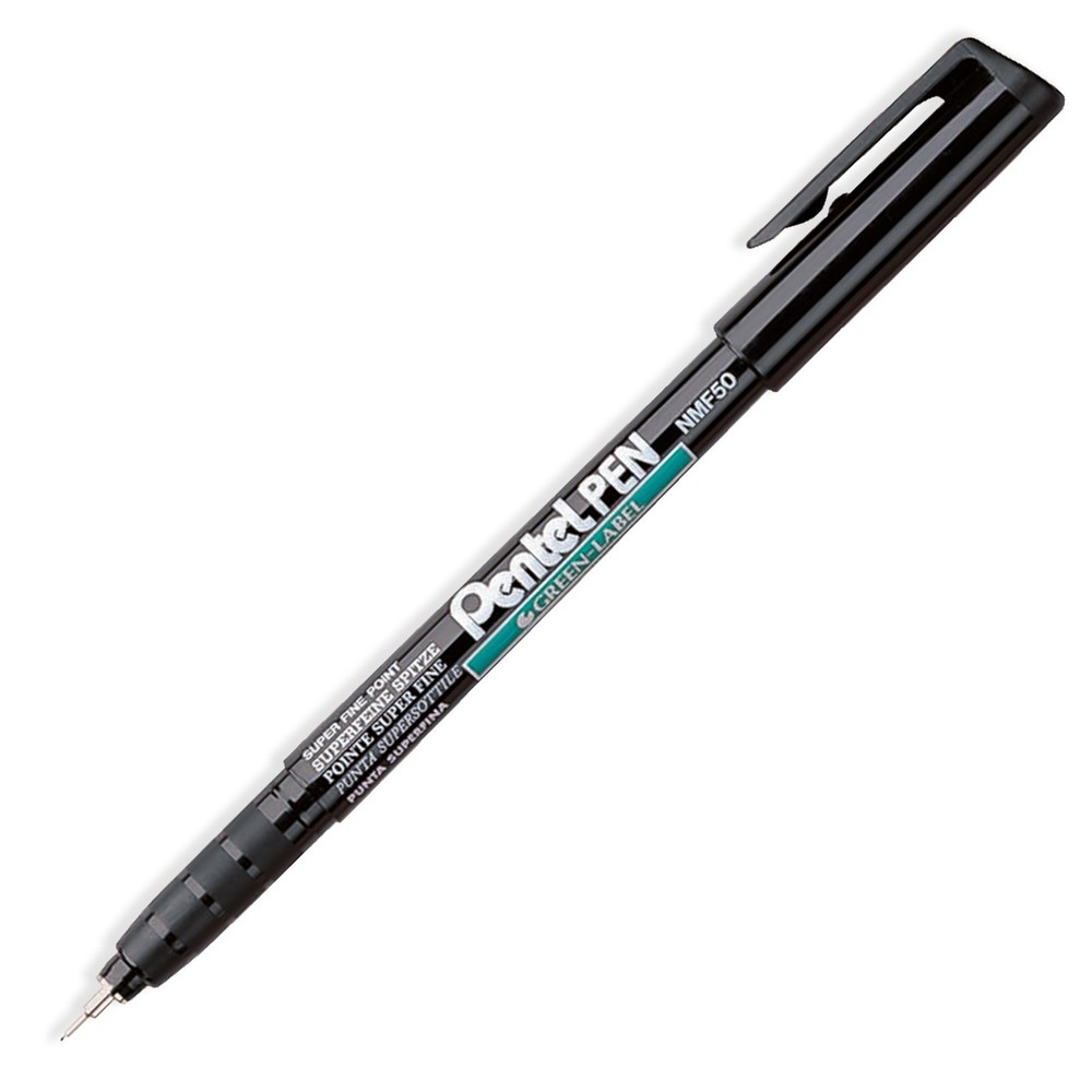 Pentel NMF50 Permanent Marker Super Fine 1mm Tip Black Blue Red