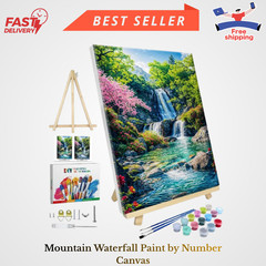 Paint by Numbers Kit for Adults with Frame, Landscape Paint by Number with Easel