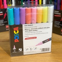 🟢 Uni Posca Paint Markers Pens Art Fine Tip Pastel Colours PC-3M (Set of 8)