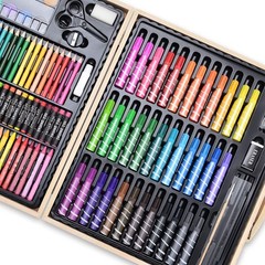 130 Piece Art Set Deluxe Professional Color Set with Compact Portable Wooden
