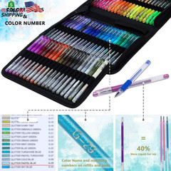 TANMIT Glitter Gel Pens, 160 Pack Glitter Pen with Case for Adults Coloring Book