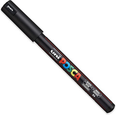 – Ultra Fine to Fine Paint Marker Pens Set – PC-1MR, PC-1M, PC-3M – Black Ink –