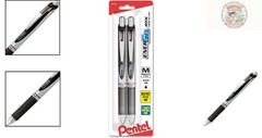 Professional Quality Retractable Gel Pen – 0.7mm Medium Tip, Black, 2 Count