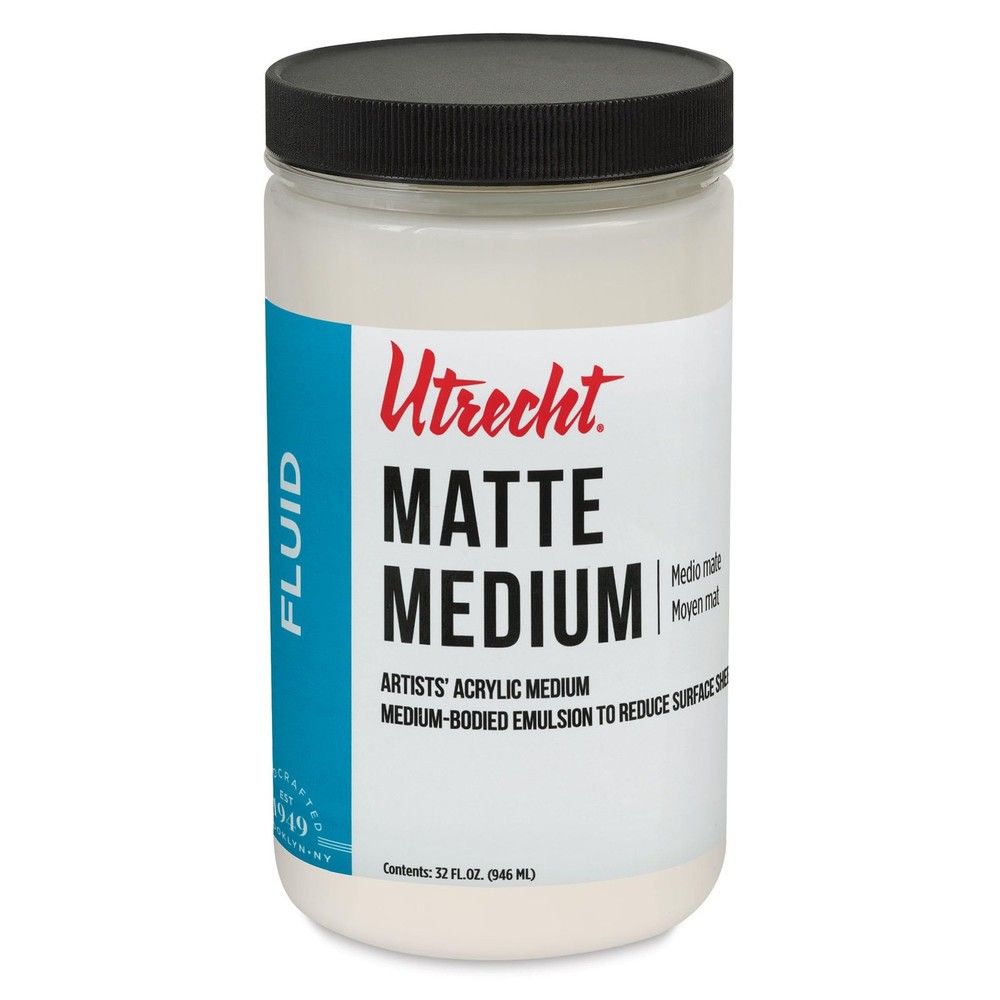 Artists Acrylic Fluid Matte Medium 32 oz Professional Paint Craft Supplies