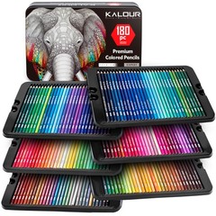 KALOUR 180 Colored Pencil Set for Adults Artists – Rich Pigment Soft Core -12…