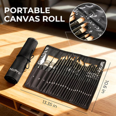 26Pcs Paint Brush Set, Professional Paintbrushes with Palette Knife, Craft Paint