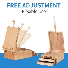 Falling in Art Wooden Tabletop Easel Box, Beechwood Sketchbox Table Easel wit…