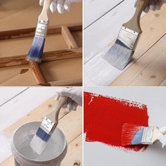 Bates Paint Brushes 5 Pack Flat Angle Synthetic Wood Handle Assorted Sizes