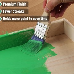 Paint Brush Set Bates 5 Pack Flat & Angle Brushes 1-2.5 Inch Synthetic Wood H…
