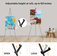 Magicfly Display Easel, X2 63 Inch Telescoping Easel Aluminum Easy-Folding Easel