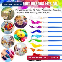 100Pcs Small Paint Brushes Bulk, Anezus Flat Top Acrylic Classroom Brush for Kid