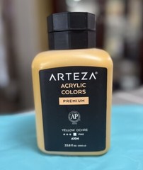 ARTEZA Acrylic Color. Premium. A104 Yellow Ochre 33.8 fl oz/1000ml. New Sealed.