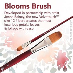 Velvetouch Jenna Rainey Blooms Brush Long Handle Size 12 Professional Artist Bru