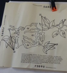 vintage #2095 30″ x 9″ rose silhouette red velvet art -paint black new old stock