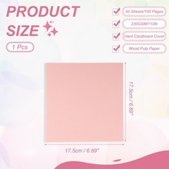 6.9×6.9″ Watercolor Sketchbook, 50 Sheets/100 Pages 230GSM/110lb, Pink