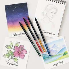 48 PCS Black Wood Professional Colored Pencils OilBased 4mm Soft Core Tin