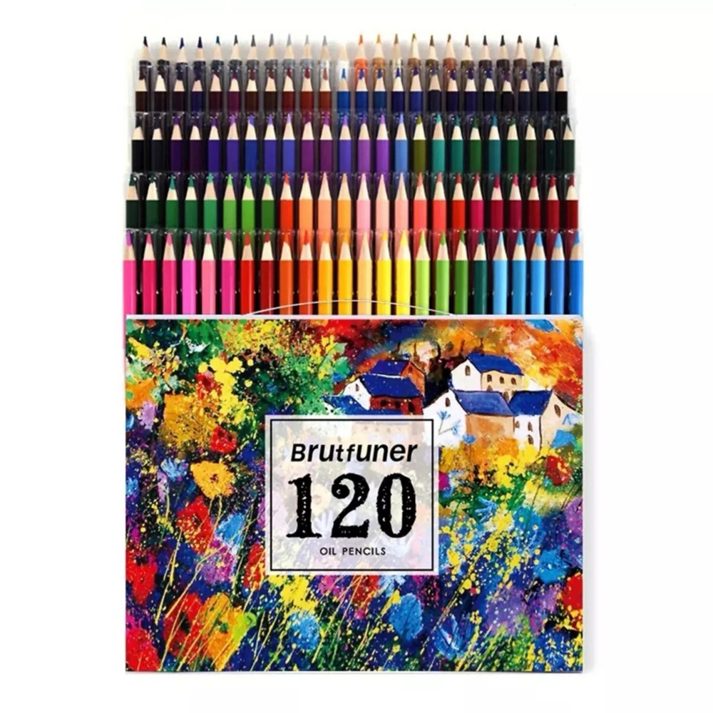 Brutfuner 120 Oil Colored Pencils Set, Multicolor- Art, Coloring, Drawing, Craft