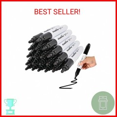 cloudriver Jumbo Size Permanent Markers, Black, 20 Pack, Large Permanent Markers