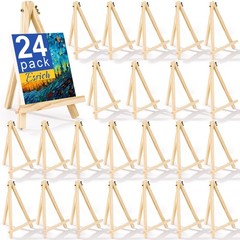 ESRICH 24 Pack 9 Inch Wood Easels, Easel Stand 15 x 7.5 x 9.5 inches, wood